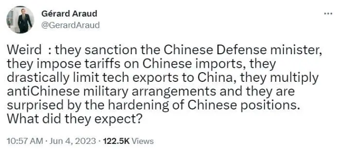 法国前驻美大使发推：如此对待中国，美国到底想要什么？