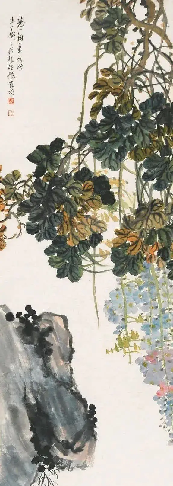 中国美術・純手描き三尺花鳥画芯・水彩画・陳半丁印款・肉筆・宣紙