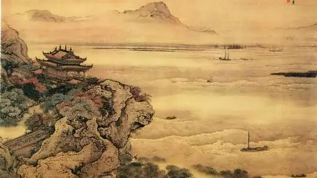 界画大师袁江，将工致异常的青绿山水，与精密细致的建筑完美结合