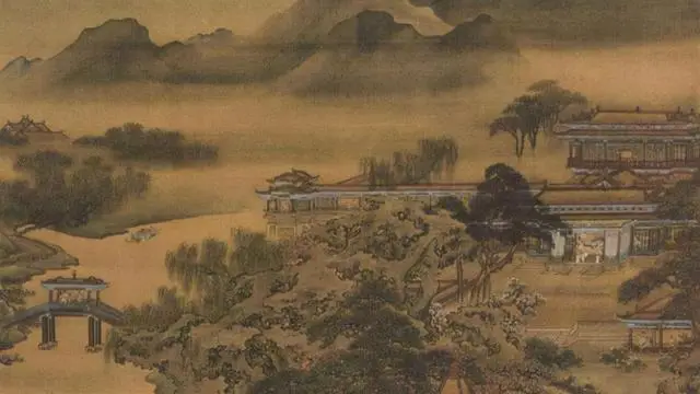 界画大师袁江，将工致异常的青绿山水，与精密细致的建筑完美结合