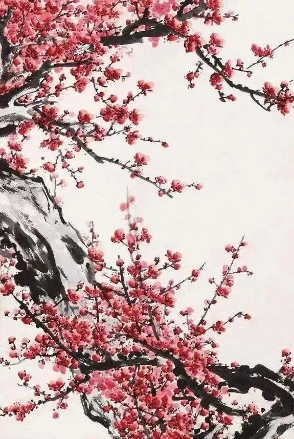 董寿平 梅花 木版画 在銘