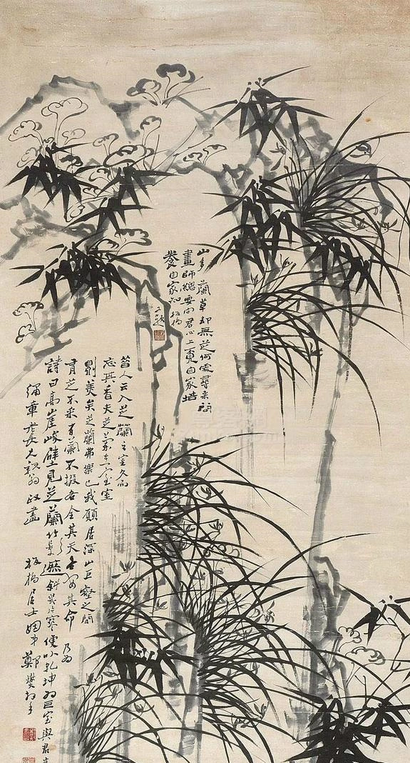 清代书画家郑板桥画作兰花图