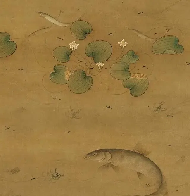 中国 明時代 繆輔 魚藻圖 絹本 原色複製 ◇検故宮博物館◇ 一鼎軒0926