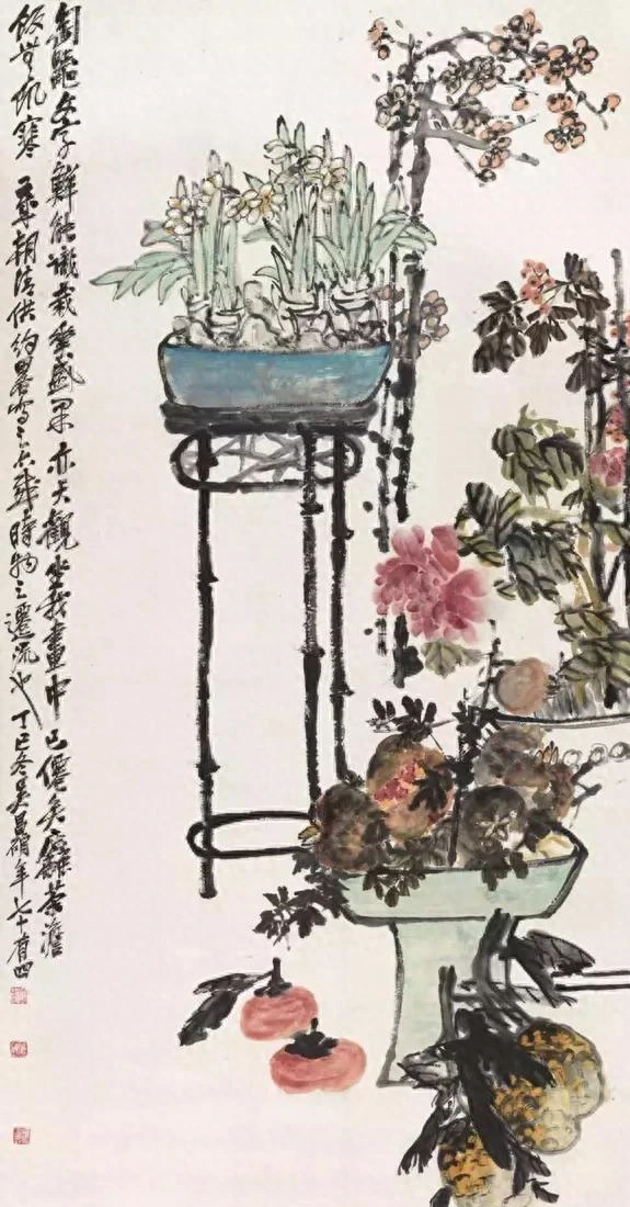 吴昌硕写意花卉精品，艳而不俗！