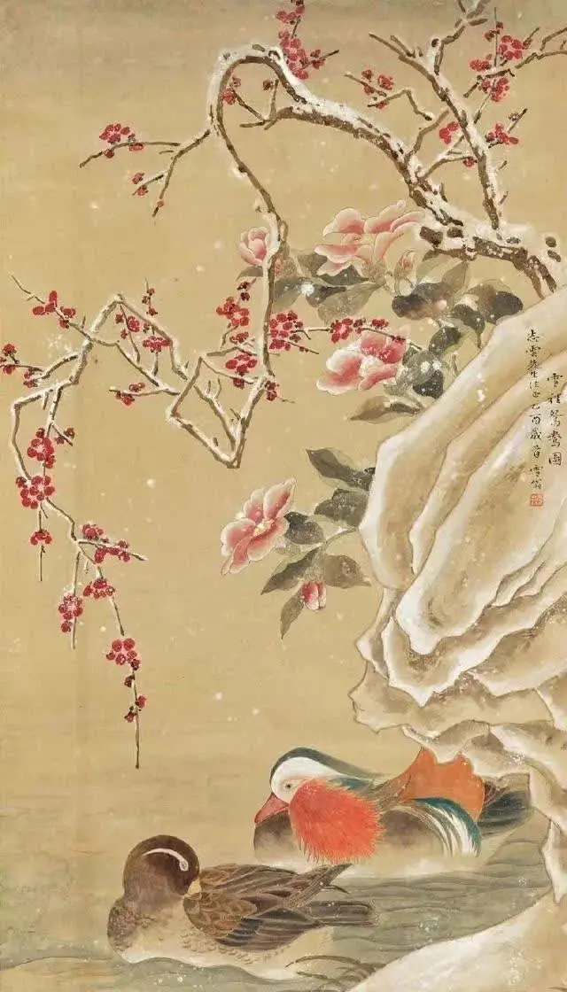 雪翁 花鳥圖 雪翁画梅，美在清雅，美在明净！