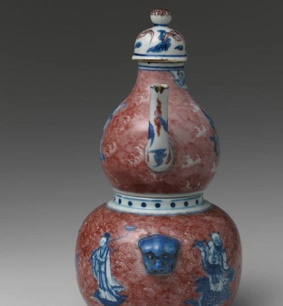 中国古美術品　青花釉裏紅　人物(岳母刺字) 小壺　大清雍正年製 Amazon.co.jp: 中国古美術品 青花釉裏紅 人物岳母刺字 小壺 大清