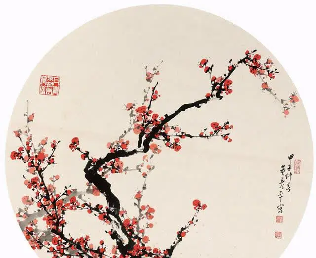 董寿平的梅花图欣赏：用半斤朱砂画梅花，成交价格高达1.7个亿