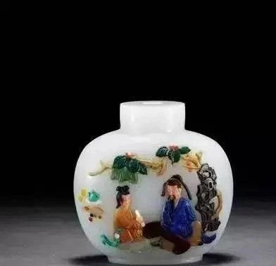 和田白玉（ほーたんはくぎょく）鼻煙壺風置物 和田白玉（ほ