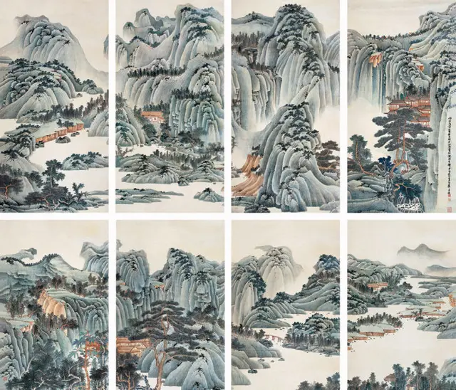 近现代画家谢稚柳：六十幅山水花鸟画欣赏，工写相融，神完气足