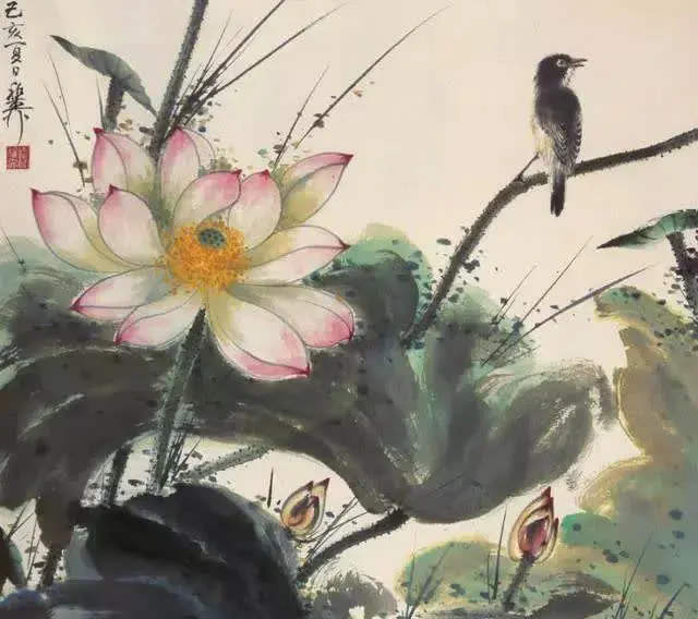 谢稚柳花鸟画欣赏