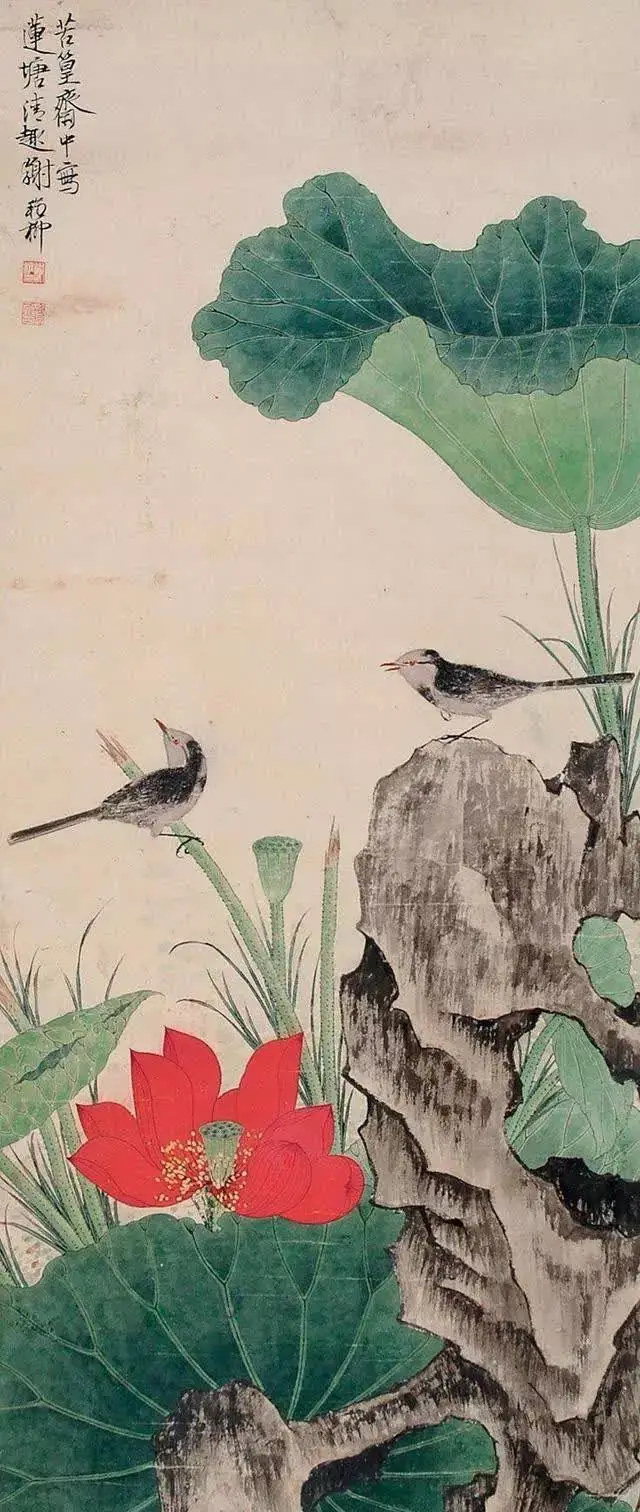 谢稚柳花鸟画欣赏