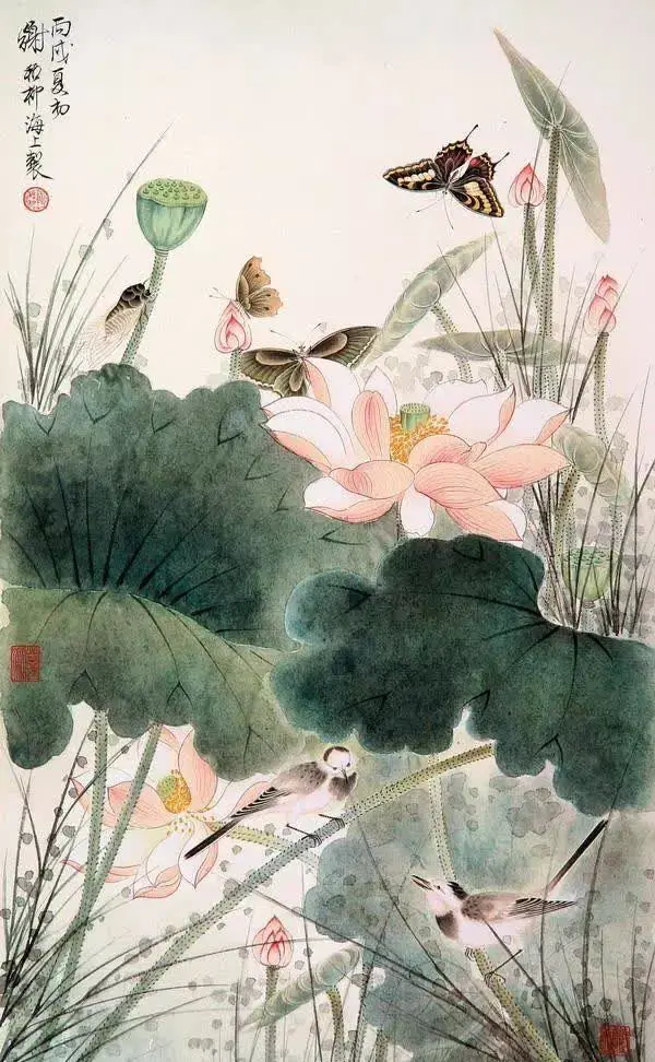 谢稚柳花鸟画欣赏