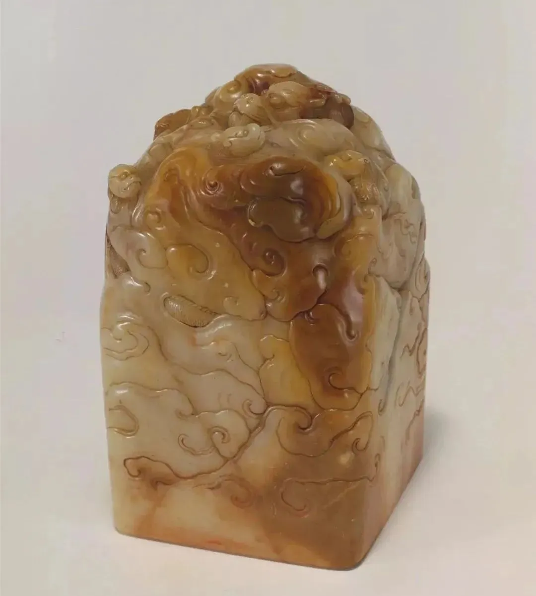 寿山石 田黄石彫 人物故事山子筆架擺件 清代 清卿作 極細工 手彫り